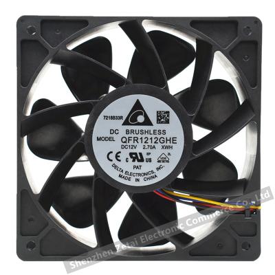 China Exhaust Fan Asic Delta QFR1212GHE 120mm Ventilation For s9 s17 s19 L3 s15 s9j Fan 4Pin 12038 6000RPM 12v 2.70a 120*120*38 12cm Fans Cooler for sale