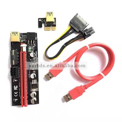 China PCBA VER009S PCI-E 6pin Express 1x to 16x Card Supplement USB 3.0 PCIE Power GPU Cable Adapter Riser 009S for sale