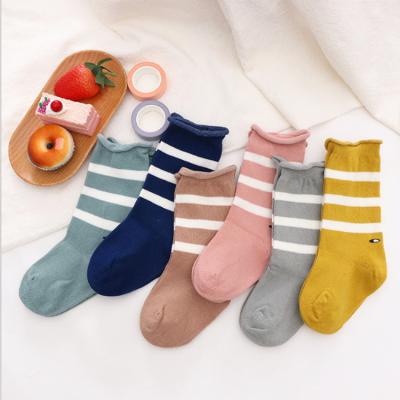 China Cotton Boy Kids Children Logo Tube Crew Antibacterial Antibacterial Crew Socks Long Stripe Antibacterial Babies Sock for sale