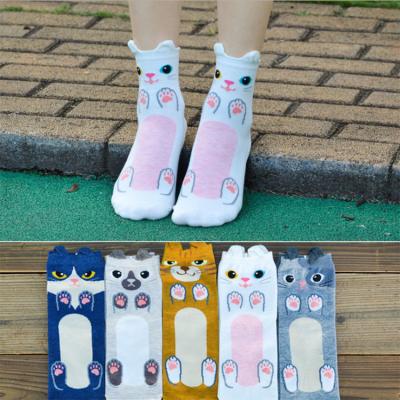 China New Design Antibacterial Antibacterial Cartoon Cute Animal Crew Socks Young Girls Teen Tube Socks for sale