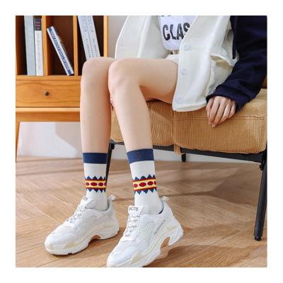 China 2021 new fashion Korean antibacterial cotton colorful antibacterial socks for women fashion female socks wholesale for sale