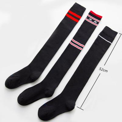 China Lolita Socks Casual Thigh High Antibacterial Barred Korean Japanese Antibacterial Bumps Girls Knee High Women's Long Stockings Socks for sale