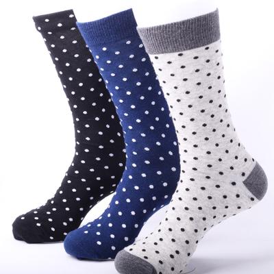 China Wholesale High Quality Antibacterial Crew Socks Dot Pattern Socks Custom Business Cotton Dress Socks For Men for sale