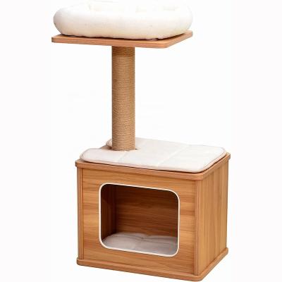 China Stocked Cat Play House Combo with Cat Hammock Scratching Post Comfort House Invariably Trap Kitten Easy Assembled Sturdy Cat Furniture for sale