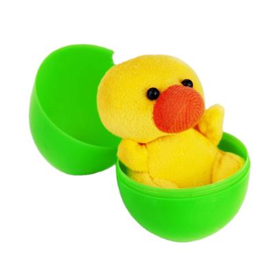 China A057 Colorful Easter Plush Pre-filled Surprise Easter Egg Toys Plastic Mini Animal Plush Basket Fillers Easter Gift Stuffed Toy for sale