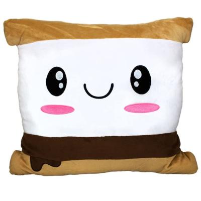 China G20 Folded Gifts for Kids Family Office Stuffed Plush Pillows Cartoon Face Cushion Decorative Throw Smile Pillows for sale