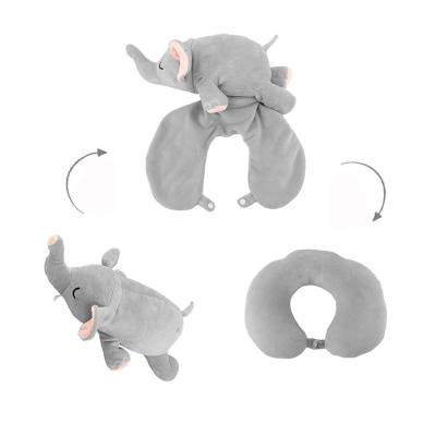 China A044 Gray Elephant Neck Pillow Travel Pal Stuffed Plush Elephant Pillow U Shaped Toy Plush Elephant Pillow for sale