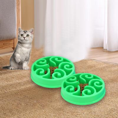 China Non-automatic Wear Resistant Anti Slip Stability Bowl Feeders Rounded Cat Dog Bowl Pet Products Slow Pet Bowls Feeders for sale