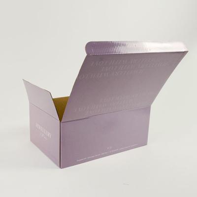 China One Day Recycled Materials Resistant Small Purple Custom Skincare Foldable Wrinkled Paper Box Packaging Cosmetic Container for sale