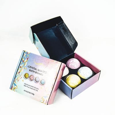 China Recycled Materials Bulk Cheap Custom Cardboard Pink Bath Ball Personal Care Products Ad Boxes Folding Box With Logo for sale