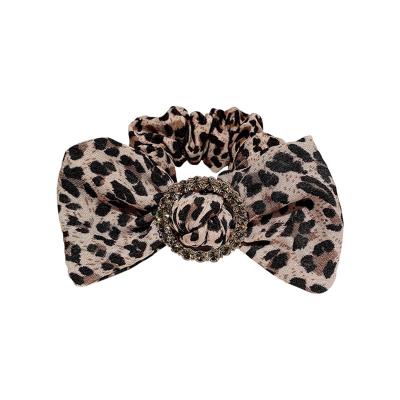 China Fashion Korean version of the red leopard ball hair ring-copy bow hair rope new button round diamond tied with a ribbon ponytail hair h for sale