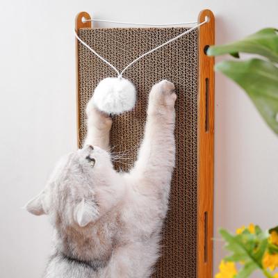 China Hot Sale Corrugated Cardboard Stocked Cat Scratch Board Cat Scratcher with Catnip for sale