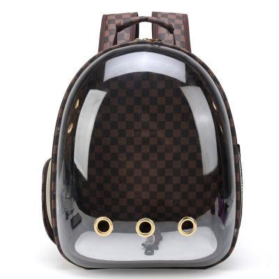 China Stocked Portable Transparent Full View Pet Carrier Backpack Cat Airline Bag for sale