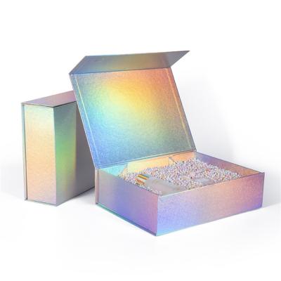 China Wholesale Stock Gift Cosmetic Shipping Boxes Foldable Holographic Mailer Packaging Box for sale