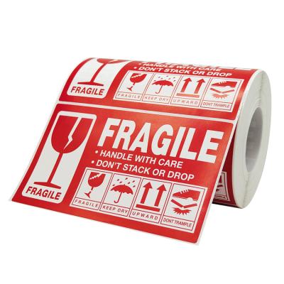 China Packaging Warning Labels Fragile Tape fragile stickers for Shipping Handle with Care for sale