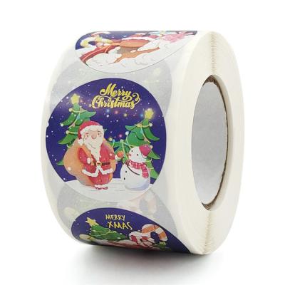 China 500pcs Roll 3.8cm 1.5inch Xmas Decoration Tree Merry Christmas stickers for sale