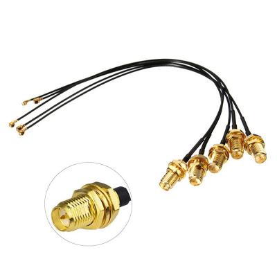 China Wireless device IPX ipex plug antenna extension ufl to sma male rg1.13 cable for sale