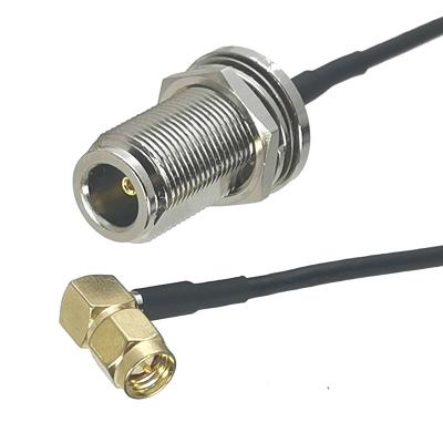 China Router/Rf Booster Coaxial Male Jack Jumper Pigtail Cable RG174 Right Angle SMA Male Plug To Female N Jack Feedthrough for sale