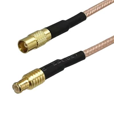 China Hot selling rf mcx connection rg316 rf jumper pigtail coaxial cable mcx male plug to female jack connector for sale