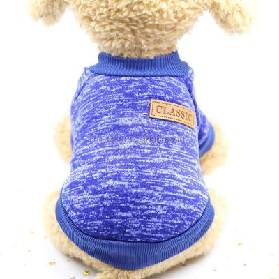 China Stocked Winter Christmas Warm Dog Clothes Blue Custom Cat Sweaters and Dog Clothes Pet Sweaters for sale