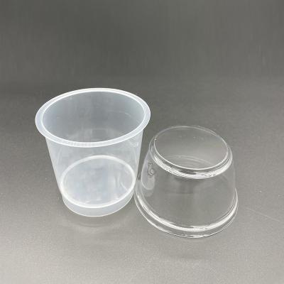 China Factory Price Custom Size Pudding Yogurt Plastic Dessert Cup With Lid Cylinder for sale