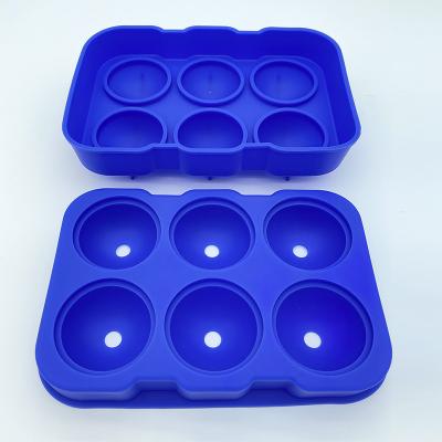 China Hot Selling Sustainable 6 Cavity Round Square Silicone Ice Cube Ball Mold Handmade Ice Cube for sale