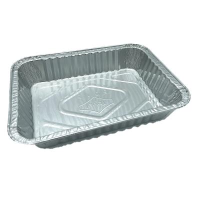 China Food Grade 250ml 500ml Rectangle Aluminum Foil Food Containers Eco - Friendly Disposable Trays for sale