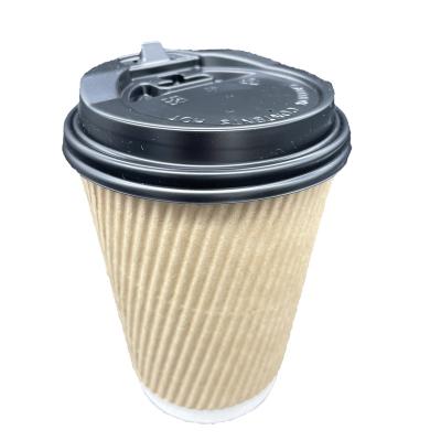 China Coffee China Manufacturer Heat Insulated Hollow Paper Cup Corrugated Double Wall Heat Insulated Paper Cup for sale