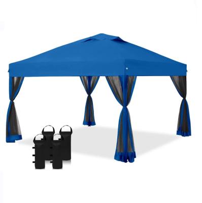 China Outdoor Event Factory Price 10'x10 Commercial Pop Up Pop Up Outdoor Party Canopies With 4 Mosquito Netting Removable for sale