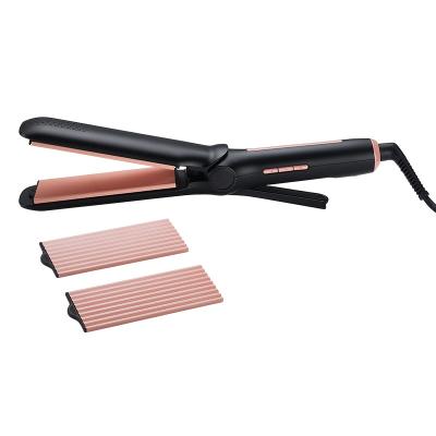 China Straigh Hair + Professional Ceramic Flat Iron Titanium Curl Hair Digital Display 2 in 1 Hair Straightener for sale