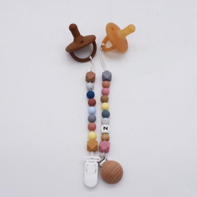 China Wooden Silicone Teething Pacifier Clip Holder Bpa Free NCYLIFE Custom Dummy Metal Bpa Free for sale