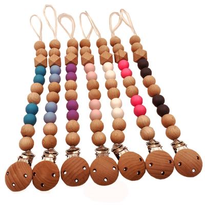 China BPA Free Solid Single Bead NCYLIFE Baby Pacifier Clip Holder Dummy Chain For Girl Boy for sale