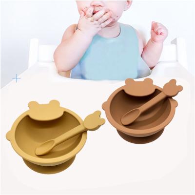 China NCYLIFE BPA Free Silicone Bowl And Spoon Set Silicone Feeding Bowl For Baby And Elderly Feeding for sale