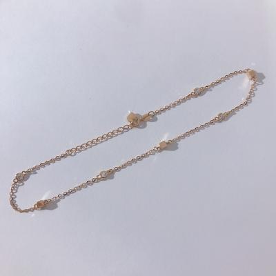 China 2022 TRENDY Women Rose Gold Ankle Bracelet For Simple Link Leg Chain Anklets for sale