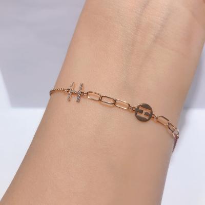 China Vintage Fashion Jewelry For Women Titanium Narrow Bracelet Version H Enamel Colorful Bracelet for sale