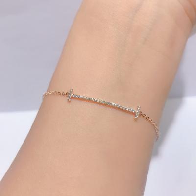 China Elegant Vintage Solitaire Mixed Shaped Diamond Gold Tennis Bracelet Jewelry Women for sale