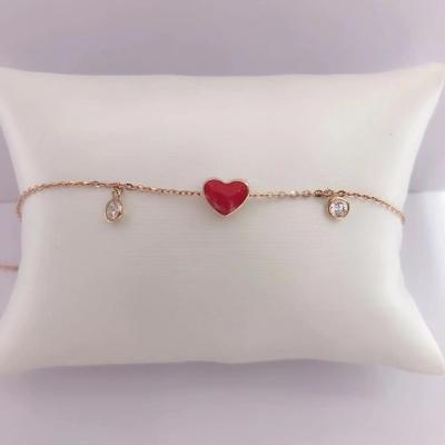 China Vintage Adjustable Heart Shape Charms Rose Gold Customize Designer Love Bracelet For Women for sale