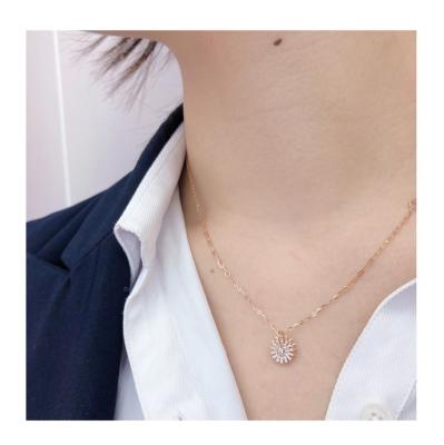 China CLASSIC Minimalist Rose Gold Alphabet Zircon Round Pendant Necklace for sale