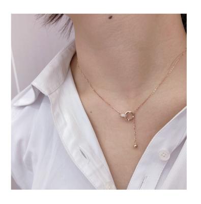 China Moon CLASSIC Rabbit Necklace Pendant Wish Card For Women Crystal Gold Color Clavicle Chain Jewelry Gifts for sale