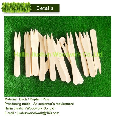 China Sustainable Wooden Chip Fork 85 Mm Disposable for sale