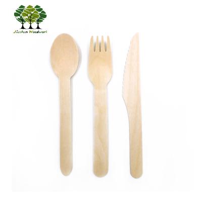 China Eco-friendly biodegradable bulk spoon/fork/birch wood knife for sale