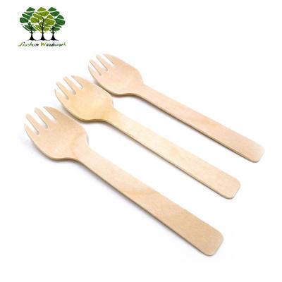 China Direct Selling Customized Mini Dessert Wooden Fork Spoon /Wooden Stocked Disposable Flatware/Tableware for sale