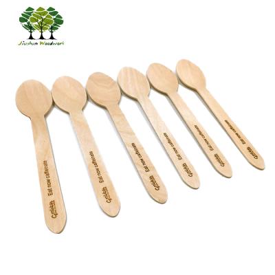 China Logo Printed Disposable Wooden Disposable Spoon/Fork/Knife For Party for sale