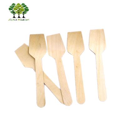 China Disposable disposable wooden spoon for ice cream 95 mm for sale