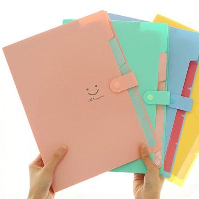 China Hot Selling Creative Personalized Promotion Gifts PP Pockets Plastic Clear Plastic File Folder With Divider for sale