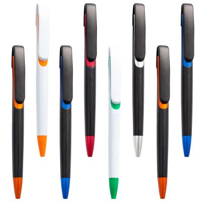 China office & Wholesale Customized School Pen Colorful Click Ballpoint Pen Logo Advertising Promotional Plastic Pen for sale