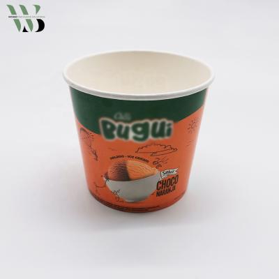 China Big Size Disposable Biodegradable Ice Cream Cups With Spoon And Lid for sale