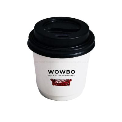 China Custom Recycled Materials 4OZ 6OZ 8OZ 12OZ Paper Cup For Hot Tea And Hot Drink With PS Lid for sale