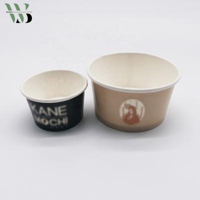 China Disposable Amazon Top Sale Kraft Paper Soup Ice Cream Cup With Paper And Plastic Lid for sale