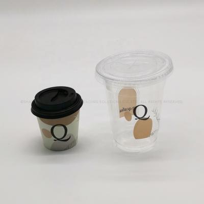 China Cold Cup Custom Personalized PET Disposable Smoothies Small Printed Plastic Cup With Lids for sale